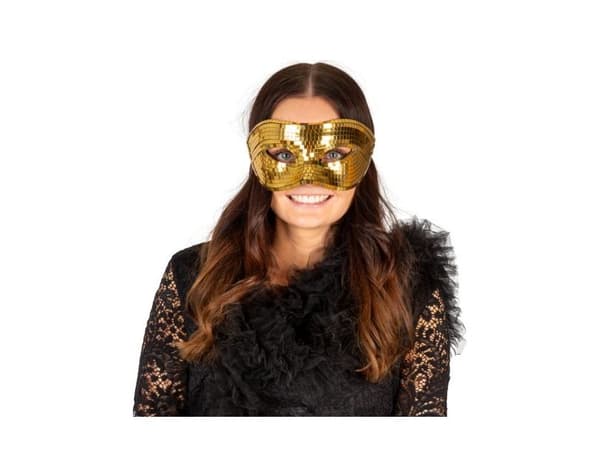 Guld diskokugle halvmaske