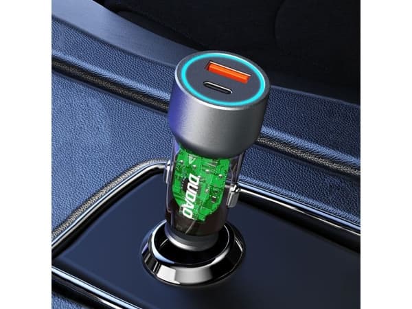 Dudao bil­lader R4T 30W USB-A/USB-C - grå