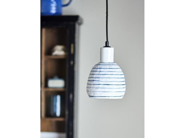 CREATIVE COLLECTION Elga pendellampe, hvit, steingods