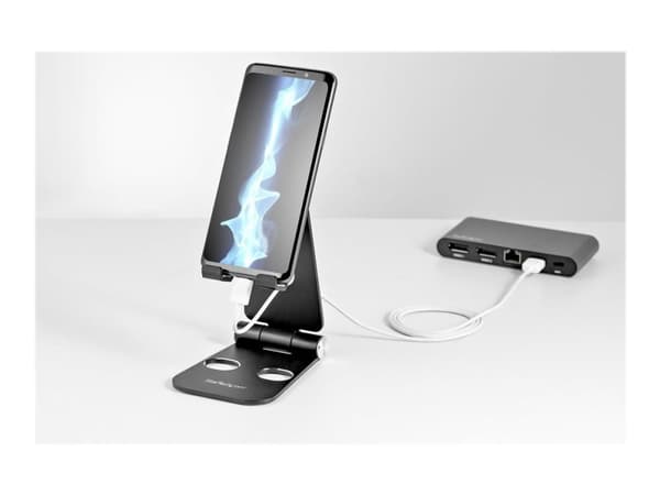 Startech Phone and Tablet Stand, Foldable Universal Mobile Device Holder for Smartphones & Tablets, Adjustable Multi-Angle Viewing Ergonomic Cell P...