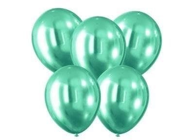 Krom-effekt ballonger gröna 30 cm 5 st