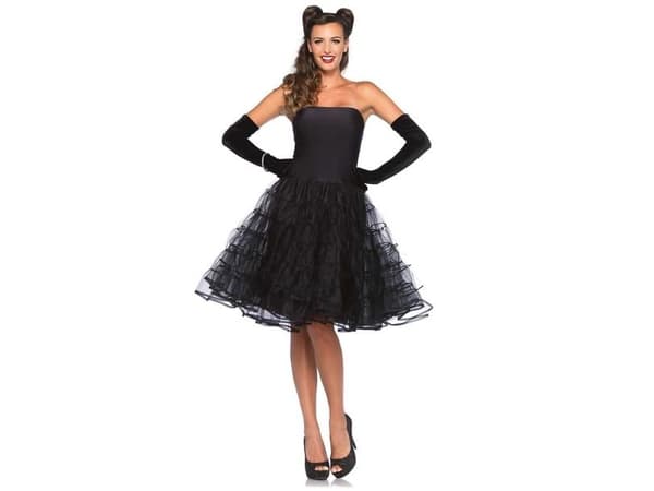Svart Rockabilly Swing-klänning