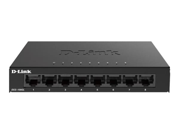 D-Link DGS 108GL - Switch - ohanterad - 8 x 10/100/1000 - skrivbordsmodell