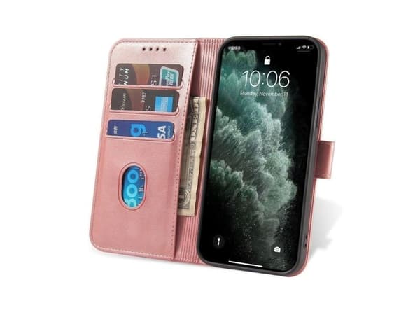 Magnetetui elegant etui med klaff og stativfunksjon til Poco M4 Pro 5G rosa