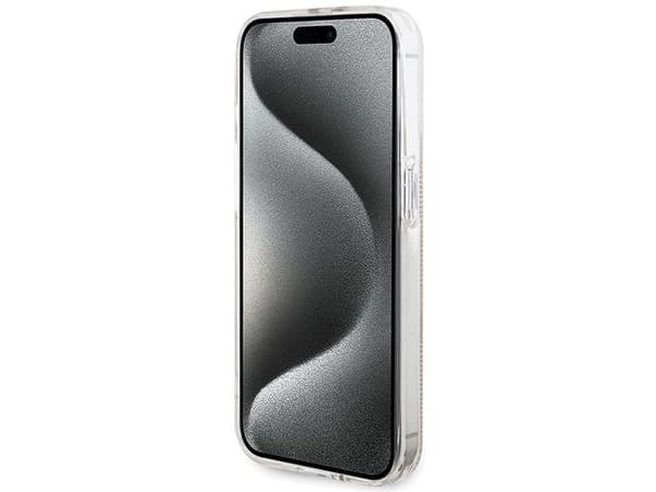 Guess IML 4G Gold Stripe-deksel til iPhone 14 Pro Max - rosa