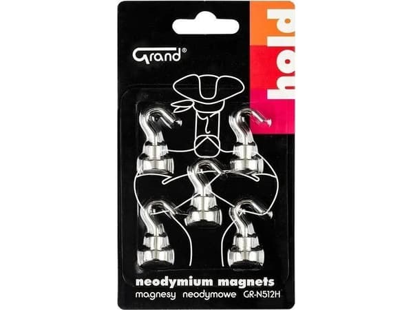 Neodyymimagneetit koukulla 12mm 5kpl GRAND EDUKAMP
