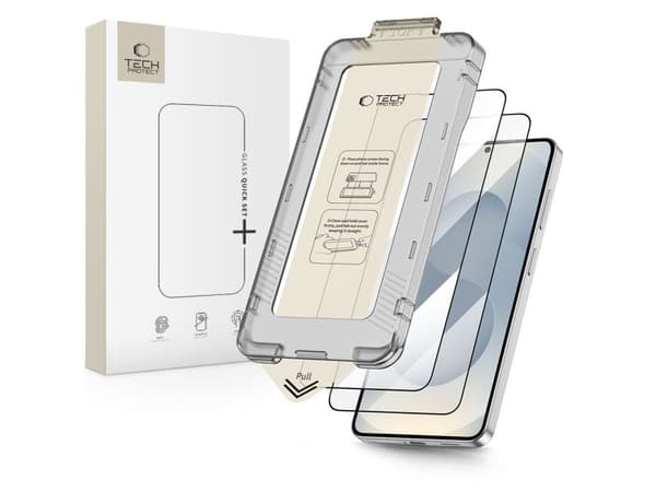 Tech-Protect Quick Set+ 2-Pack Tempered Glass for Samsung Galaxy S26+ - Black