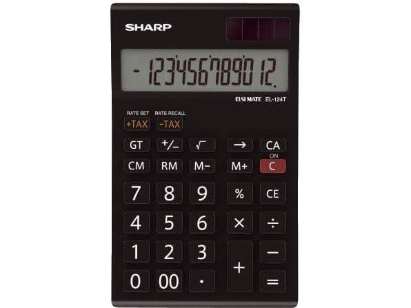 Sharp EL-124TWH - Skrivebordskalkulator - 12 siffer - Solcellepanel, minnebatteri (EL124TWH)