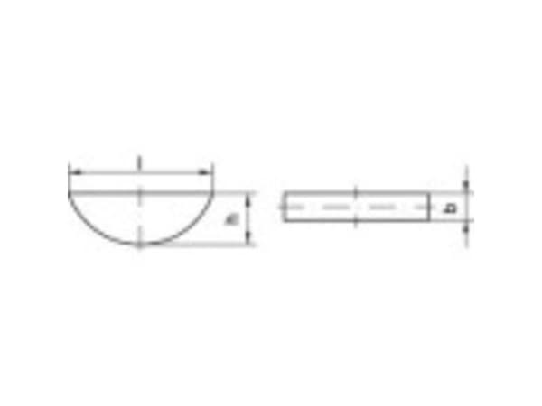 TOOLCRAFT brickfjäder DIN 6888 stål C45K, 100 st