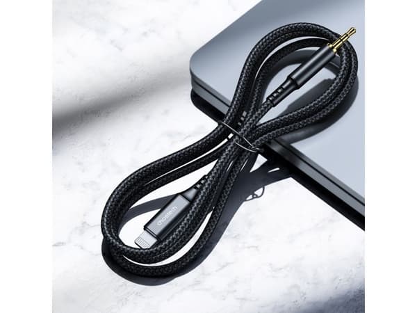 Choetech AUX007 Lightning til mini jack 3,5 mm kabel 1 m – svart