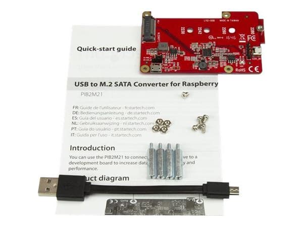Startech Raspberry Pi Board - USB 2.0 480Mbps - USB to M.2 SATA Converter - USB to SATA Raspberry Pi SSD (PIB2M21) - Diskkontroller - M.2 Card - US...