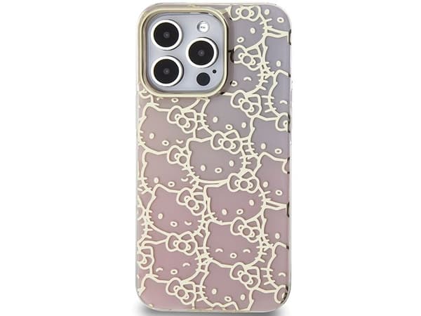 Hello Kitty IML Gradient Electrop Crowded Kitty -käsisuojus iPhone 14 Pro Maxille – vaaleanpunainen
