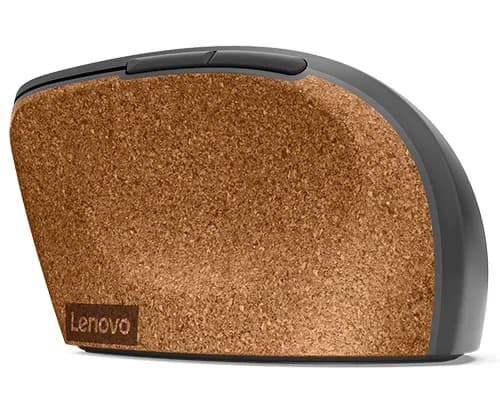 Lenovo Go Wireless Vertical, Oikeakätinen, Optinen, RF Wireless + USB Type-A, 2400 DPI, Harmaa, Puu