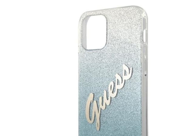 Guess GUHCP12MPCUGLSBL iPhone 12/12 Pro 6.1" blå/blå hardcase med glitter gradient script