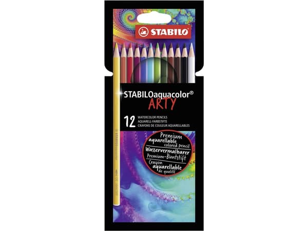 STABILO aquacolor ARTY, Multifärg, 12 styck