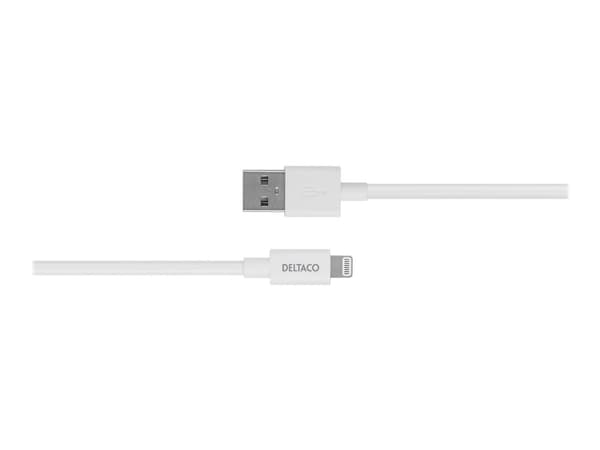 DELTACO - Lightning-kabel - USB hann til Lightning hann - 3 m - hvit