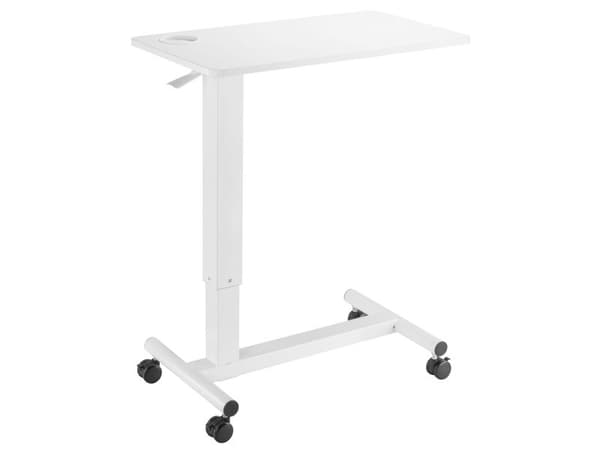 LogiLink Hight adjustable overbed table, gas spring, white