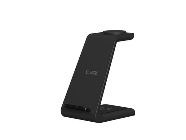 TECH-PROTECT QI15W-A36 3-i-1 trådlader for Apple, sort
