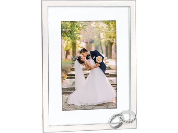 ZEP Mariage, Enbildsram, Metall, Sammet, Vit, Bord, 10 x 15 cm, Rektangulär