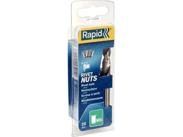 Rapid 5000672, Naglemutter, Stål, Hvit, M5, RP110, 35 mm