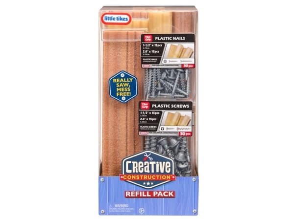 Little Tikes Creative Construction Wood, Nails and Screw Bundle, 3 år