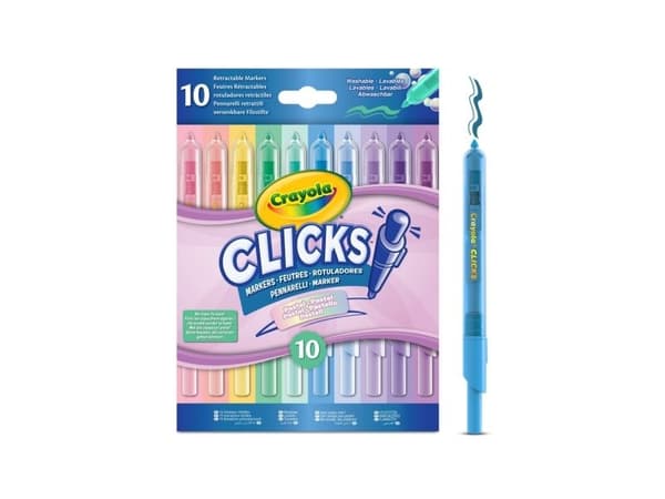 Crayola Clicks indragbara pennor 10 st pastell