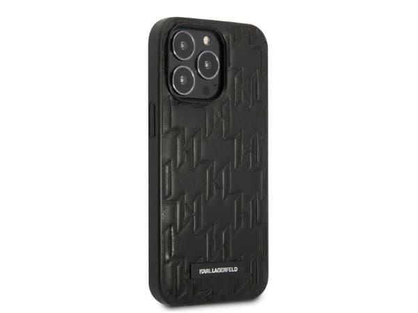 Karl Lagerfeld monogram plaque deksel til iPhone 13 Pro Max - svart