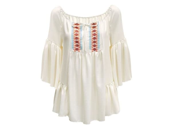 Beige hippieblus