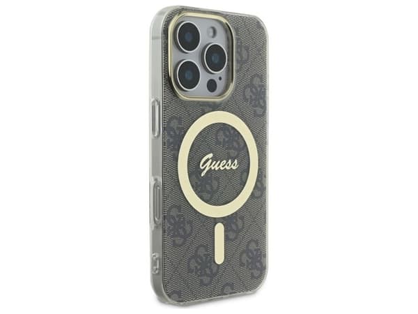 Guess IML 4G MagSafe-deksel til iPhone 16 Pro - brun