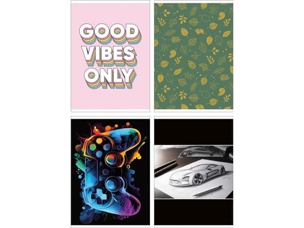 Notebook A5/60K blandingsgitter (4 stk)