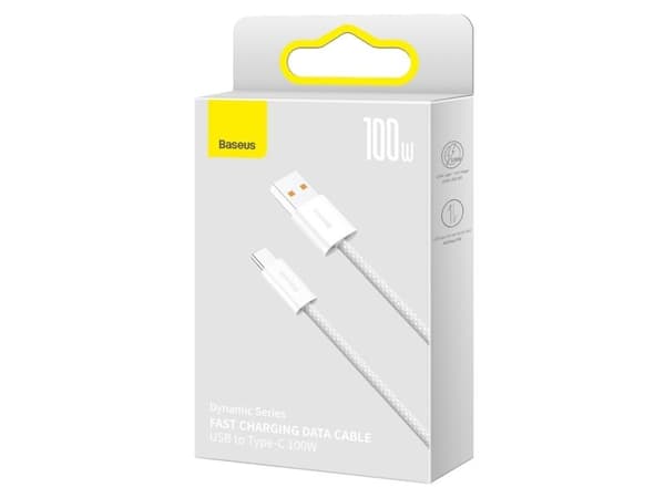 Baseus Dynamic Series USB till USB typ C-kabel 100W 2m vit (CALD000702)