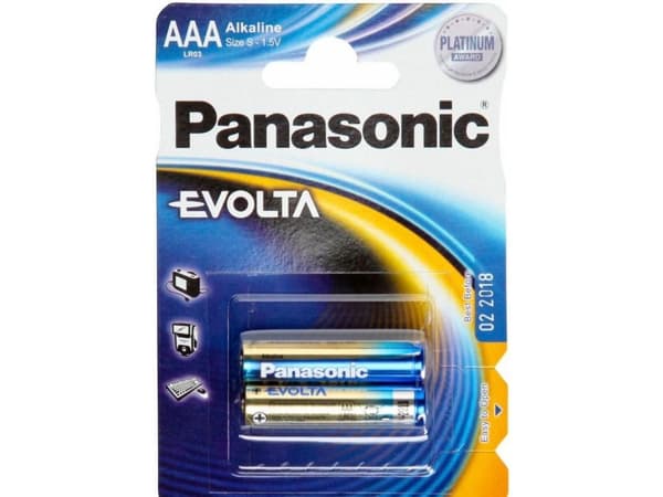 Panasonic Evolta AAA, Single-use battery, Alkalinsk, 1,5 V, 2 stykker, Blå, AAA