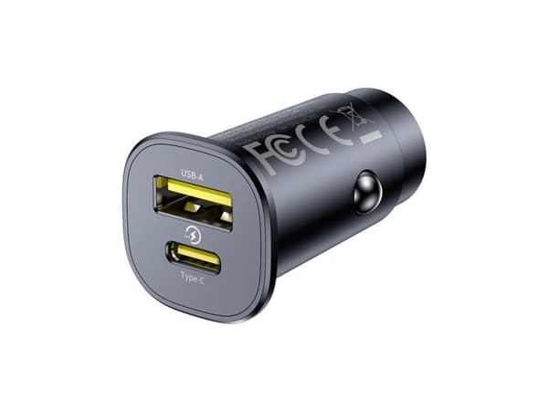 Baseus GoTrip USB-C / USB-A 30W autolaturi - musta
