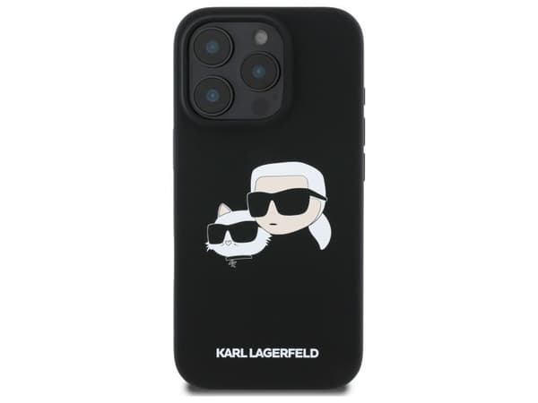 Karl Lagerfeld Neste silikoni Double Heads MagSafe Apple iPhone 16 Pro Max Case Musta