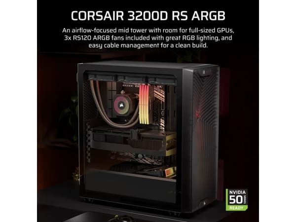 Corsair 3200D RS ARGB chassi, smoke black