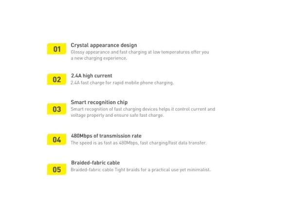 Baseus Crystal Shine, 2 m, Lightning, USB A, Hankjønn, Hankjønn, Sort