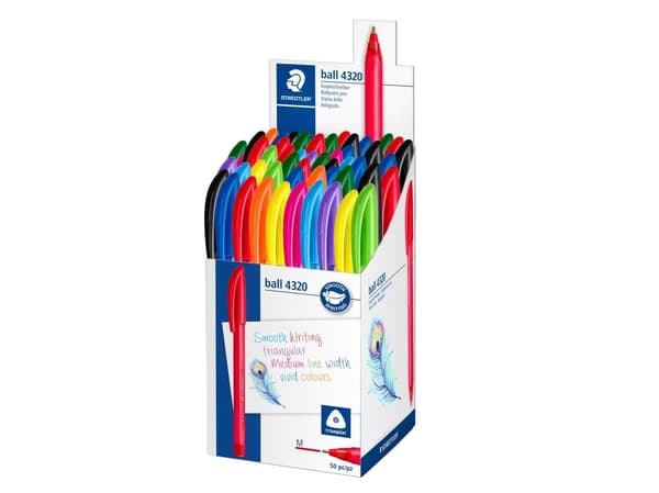 Kulpenna Staedtler® 4320, medium, 10 färger, 50-pack