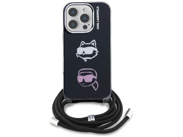 Karl Lagerfeld IML crossbody head case til iPhone 16 Pro - sort