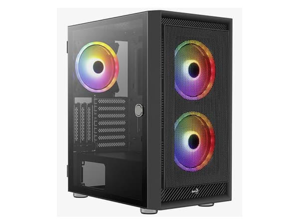 Aerocoolin kotelo AEROCOOL PGS GRAPHITE-G-BK-v2 FRGB kotelo musta