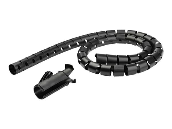 StarTech.com 1.5m (4.9ft) Cable Management Sleeve - Spiral - 1" (25mm) Diameter - W/ Cable Loading Tool - Black (CMSCOILED) - Set med kabelfodral -...