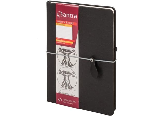 Antra Notes A5 Dots Renaissance Svart