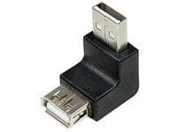 LogiLink - USB-adapteri - USB (han) til USB (hun) - USB 2.0 - 90° stikforbindelse, formet - sort