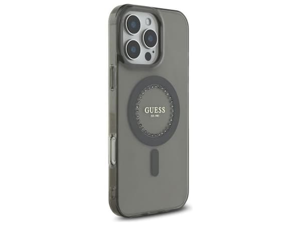 Guess IML strass MagSafe-skal för iPhone 16 Pro Max - svart