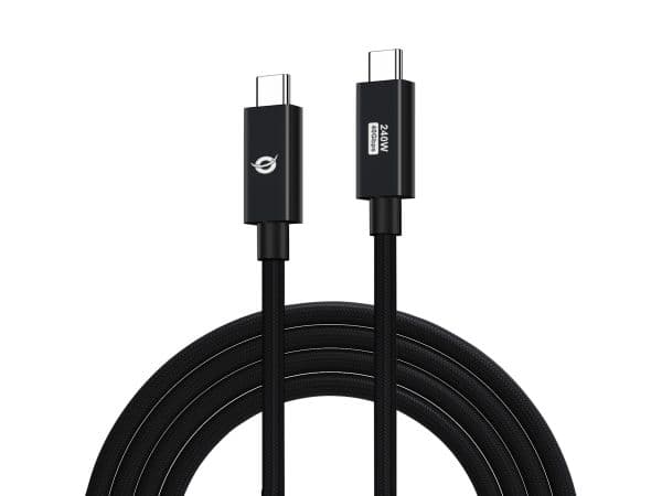 Conceptronic ETTA04B12, 1,2 m, USB C, USB C, USB4 Gen 3x2, 40000 Mbit/s, musta