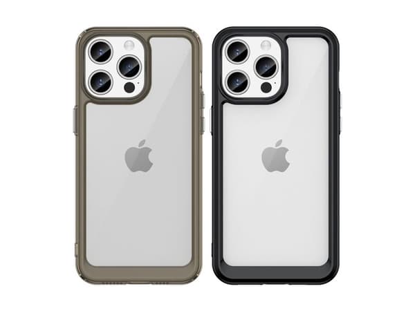 Forsterket etui med fleksibel ramme for iPhone 15 Outer Space - blå