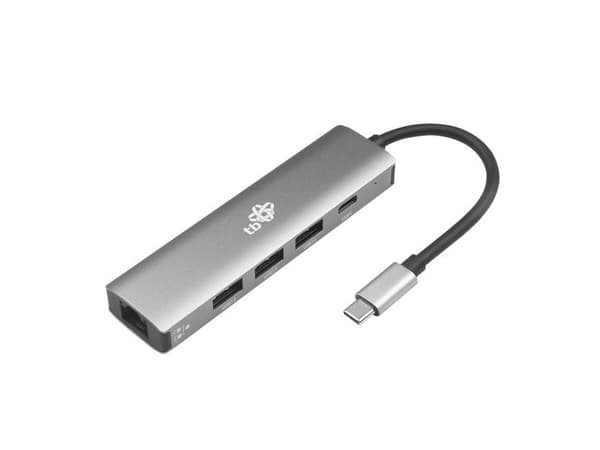 USB C-adapter RJ-45, USB C, USB A x3