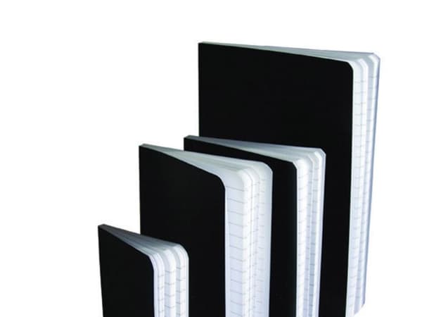 Notesbog, A5, 72 blade, 60 g/m2, Linjeret, Sort
