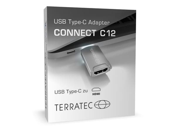 USB-sovitin TerraTec C12 USB-C - HDMI Pilkas (306704)