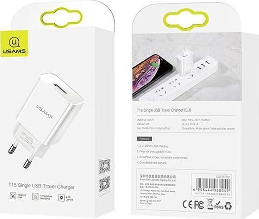 Laddare T18 1xUSB 2,1A endast huvud