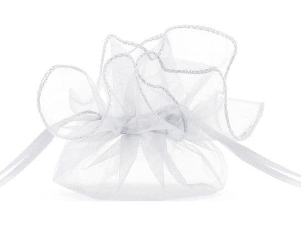 Hvide organza poser, 25 cm